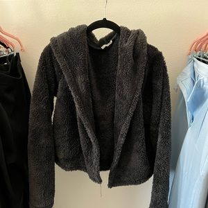 Fuzzy teddy cardigan